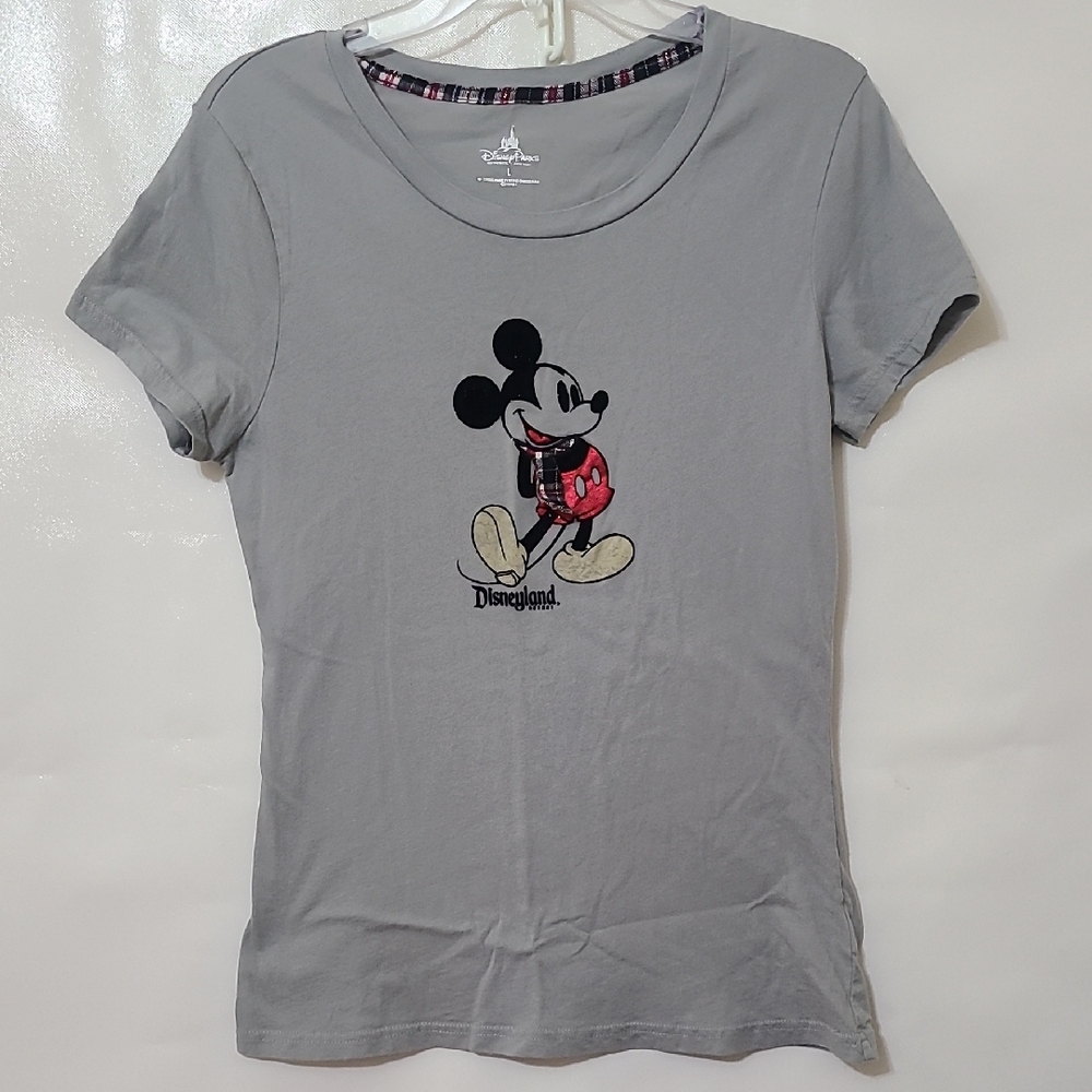 Disney‎ Parks Authentic Women's Gray Mickey Mouse Short Sleeve T-Shirt - Size L